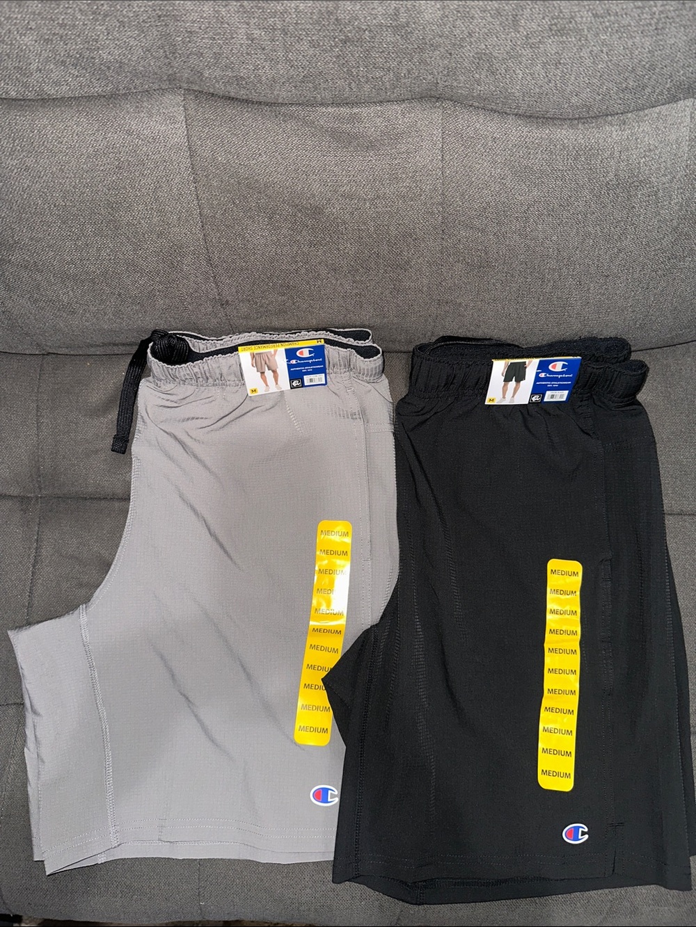 Champion Men Athletic Shorts - Black & Gray- size M